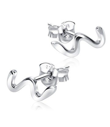 Curly Shaped Silver Ear Stud STS-5489